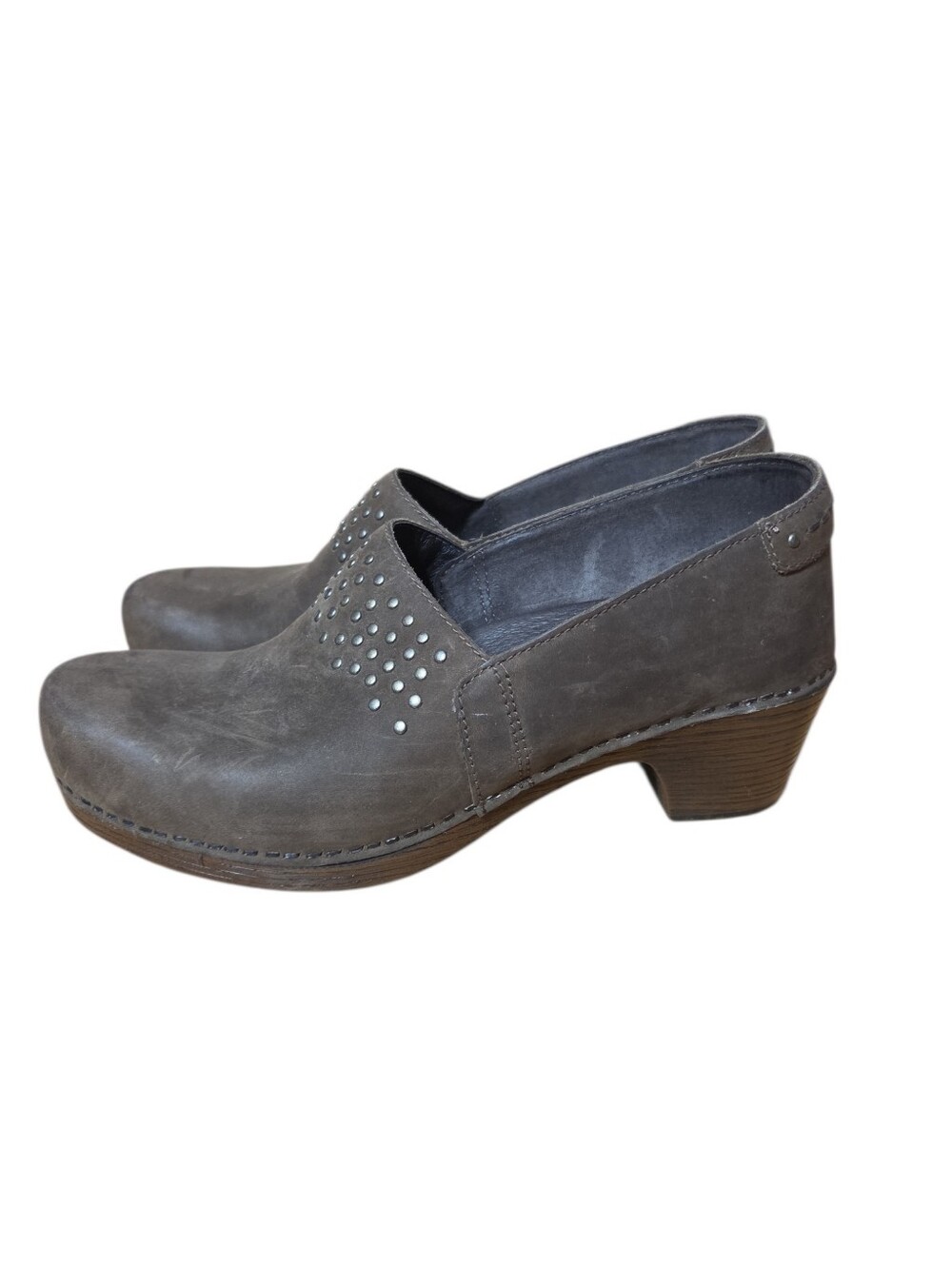 Dansko Mavis Studded Clogs featuring a slip-on wedge heel Size 38 US 7.5-8
